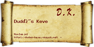 Dudás Keve névjegykártya
