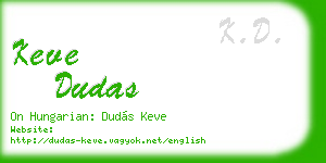 keve dudas business card
